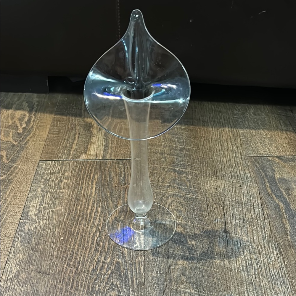 Hand Blown Art Glass Jack in the Pulpit Flower Vase‎ Tulip Bud Vase 9" High